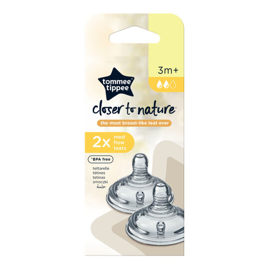 Tommee Tippee Closer to Nature 2 x Medium Flow Teather image number 2